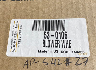 Maytag 53-0106 / WP53-0106 Replacement Blower Wheel - For Dryers & Appliances