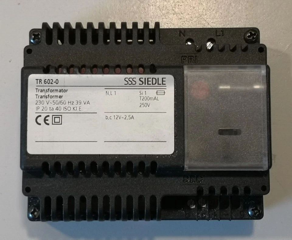 Siedle TR 602-0 Transformator 230 Vac 39 VA zu 12 Vac 2,5 A - Bild 2 von 3