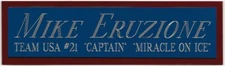 MIKE ERUZIONE USA MIRACLE ON ICE NAMEPLATE FOR AUTOGRAPHED Signed HOCKEY JERSEY