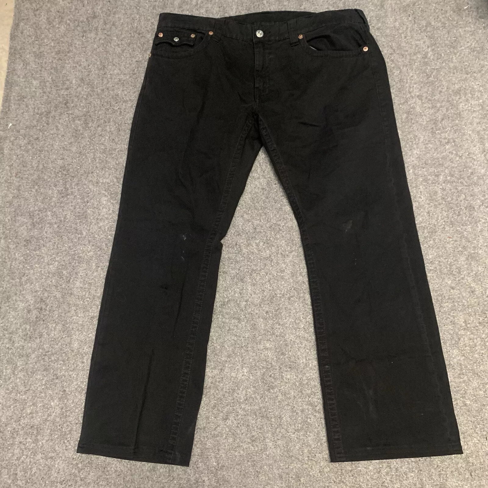 Black Opium Y2K Dark Wash Grunge Sematary True Religion Grunge Baggy Ricky Jeans