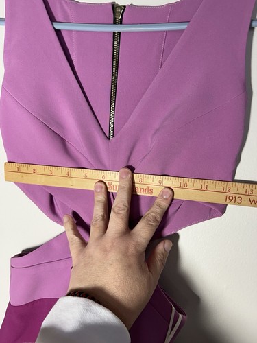 Vestido Maria Bianca Nero Púrpura Dos Tonos Recortado Hasta el Suelo Talla 0 - Imagen 6 de 14