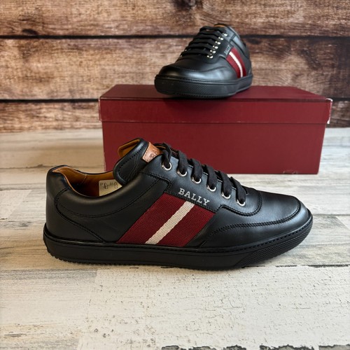 Bally Oriano Leather Sneakers Size 6.5 Black - Picture 4 of 10