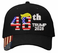 Trump 2028 Hat President 48th USA Make America Great Again MAGA Adjustable Hat