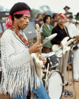 JIMI HENDRIX in fringe jacket in concert 8x10 inch photo | eBay