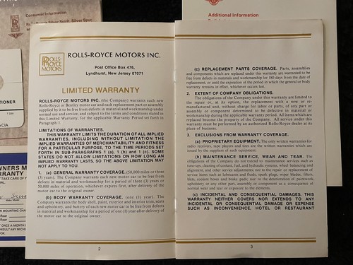 Rolls-Royce Bentley Silver Spur 1981-83 Owners Manual Handbook Set TSD4402 OEM - Picture 16 of 21