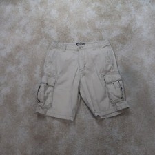 Plugg Cargo Shorts Men's 34 Flat Front Pockets Beige