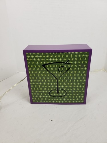 Vintage Todd Oldham Beverage Beer Light Box Mancave Brew Happy Hour 10" Square - Picture 2 of 8