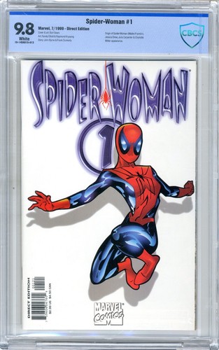 Spider-Woman # 1  CBCS  9.8  NMMT  White pgs  7/99  Bart Sears cover & art  Orig