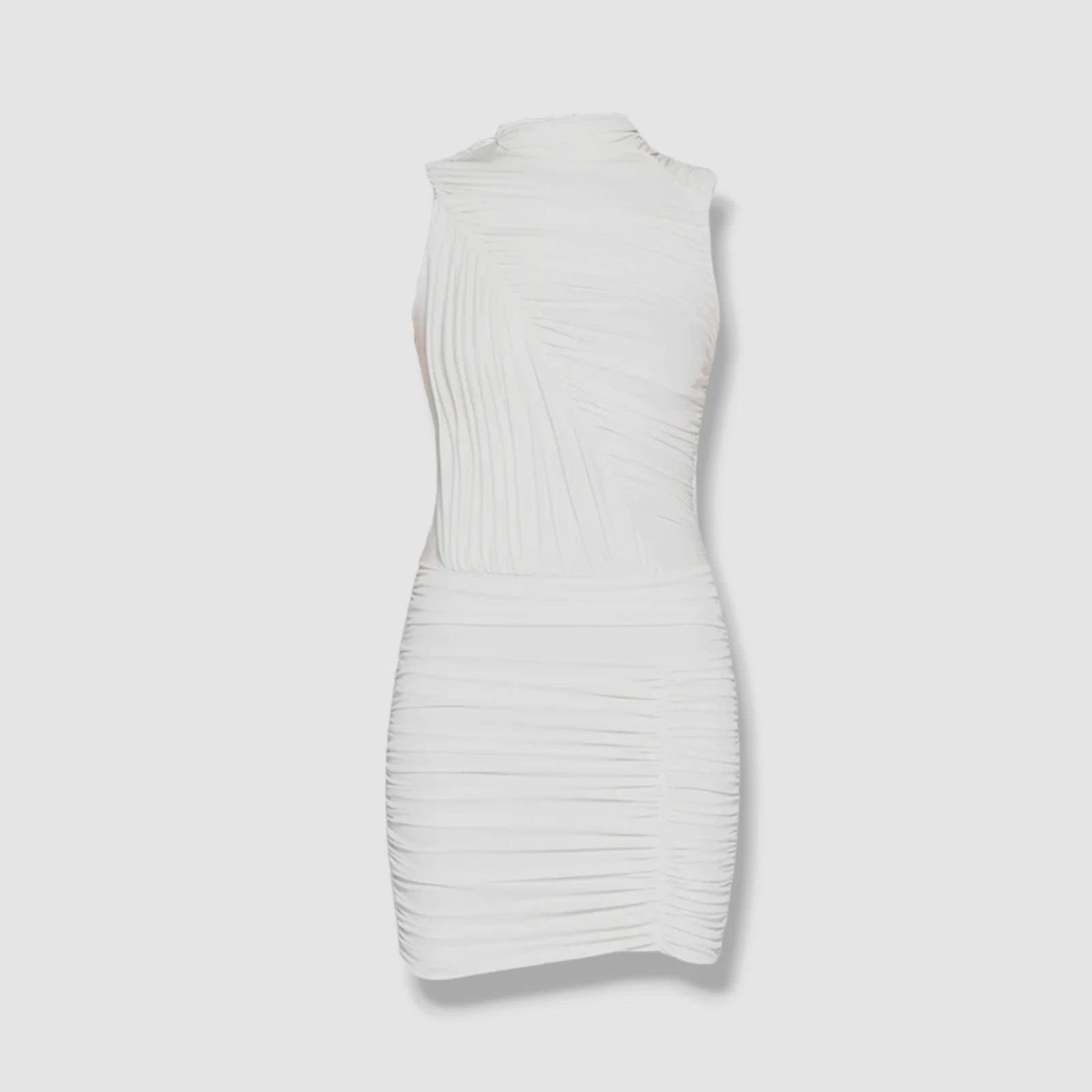 Abito bodycon da donna bianco arricciato drappeggiato $2770 Dsquared2 taglia L