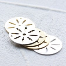 Solid Brass Flower Charm - Round 20mm 4621C
