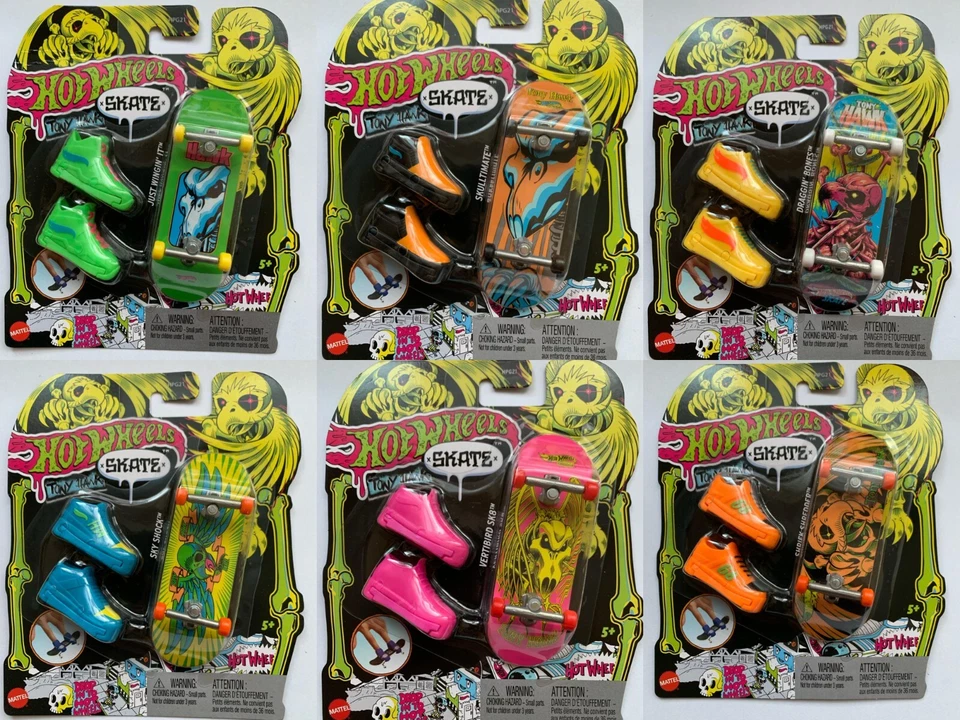 MATTEL® HPG21 Hot Wheels Skate Neon Fingerboard + Schuh (Auswahl), NEU & OVP