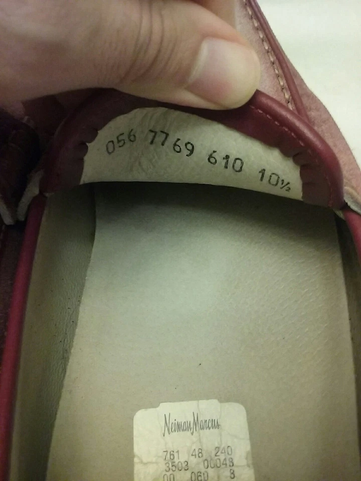 Zapatos de Conductor Bacco Bucci Rosa Sucio/Rojo Gamuza Para Hombre Bandera Italiana Talla 10.5 Foto 4 de 4