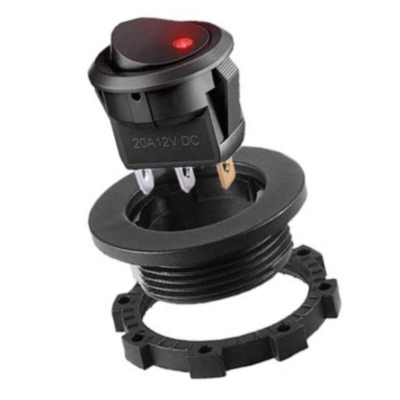 Interruptores eléctricos redondos con luz LED instalación sencilla para entusiastas 5 piezas