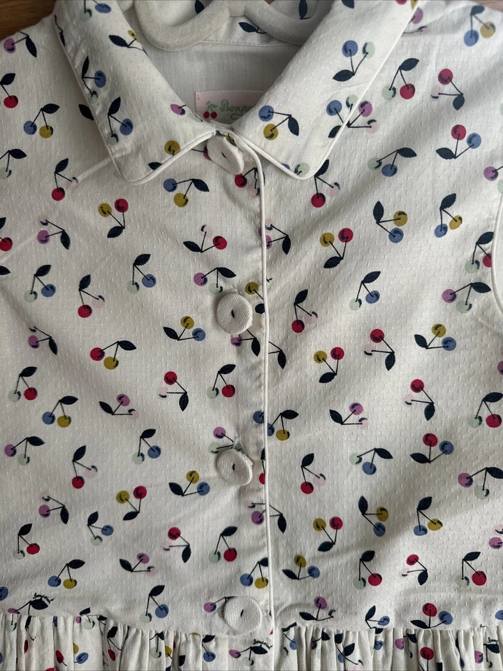 Vestido Designer Bonpoint Anne Gola Cerejas Tamanho 10Y MSRP $228 NOVO COM ETIQUETAS - Imagem 4 de 4