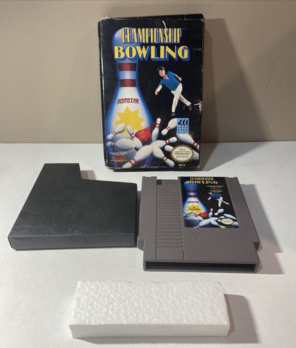 Championship Bowling (Nintendo NES, 1989 ROMSTAR) Box/ Cart Only- See Pics - Afbeelding 1 van 12