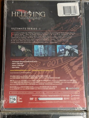 Hellsing Geneon Ultimate Series (2006) DVD Sealed Volumes 1 - 4 - Imagen 6 de 10
