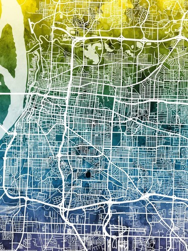 Póster - Mapa de Memphis, calles abstractas modernas de la ciudad, 4 tamaños - Imagen 2 de 25