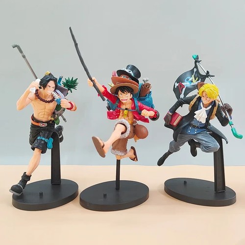 One Piece Figur - Ruffy, Sabo, Ace Anime Modell Sammler Actionfigur PVC Kinder