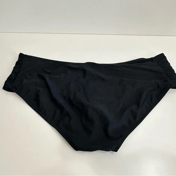 Tankini Top Aqua Couture 2 Piezas Azul Tropical Floral con Bikini Negro Traje de Baño 3X Foto 2 de 4