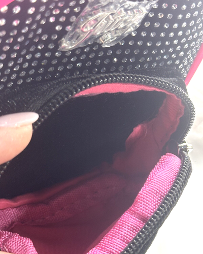 Juicy Couture Mini Zaino Borsa Design Ciliegia Rosa e Nera Borsa Virale Nuovo con etichette - Foto 17 di 19