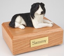 Border Collie Pet Funeral Cremation Urn Avail in 3 Different Colors  4 Sizes