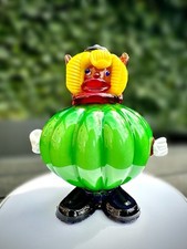 Murano Vintage Rare 1960’s Green Balloon Belly Clown Figurine By Fratelli Pitau 