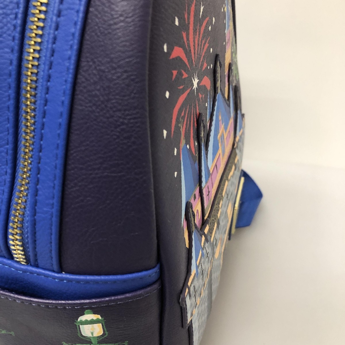 Disneyland Resort Castle Mini Backpack Tinkerbell w/castle adjustable straps Loungefly Mini Backpack Bag Womens Small Blue Disneyland  main image 4