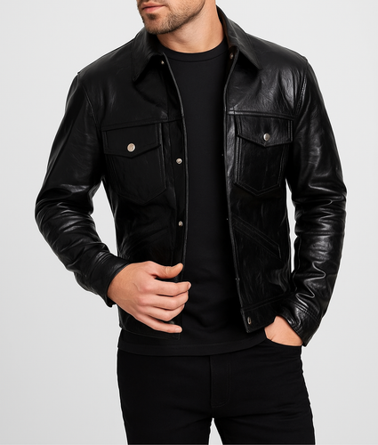 Mens Cafe Racer Biker Real Leather Jacket Vintage Style Lambskin Outerwear Coat - Picture 7 of 8