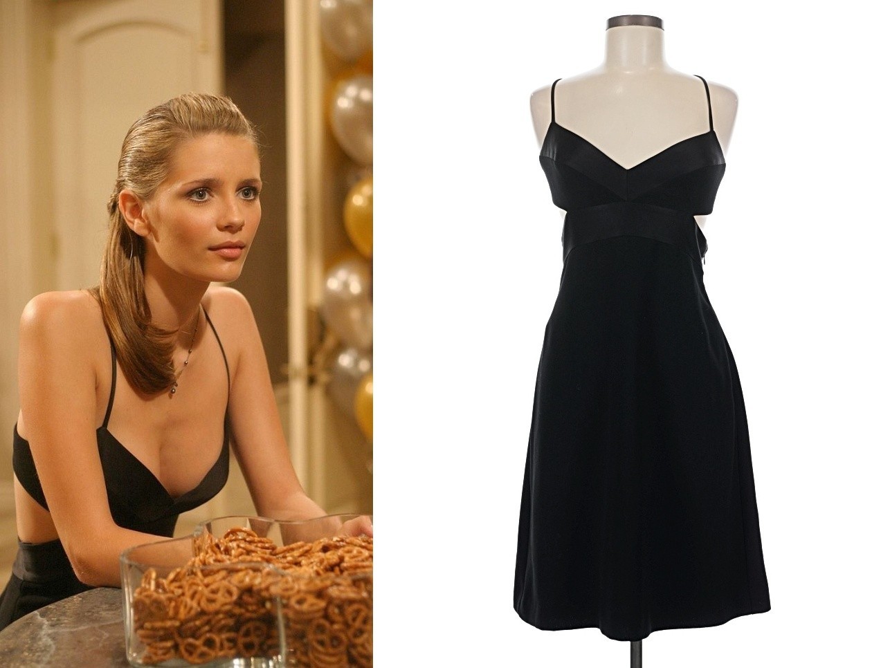 BCBGMAXAZRIA ASO MARISSA COOPER MISCHA BARTON THE OC Black Dress 8 RARE EUC