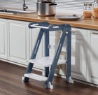 Kids Kitchen Step Stool, Foldable Toddler Tower, Height Adjustable Toddler St...