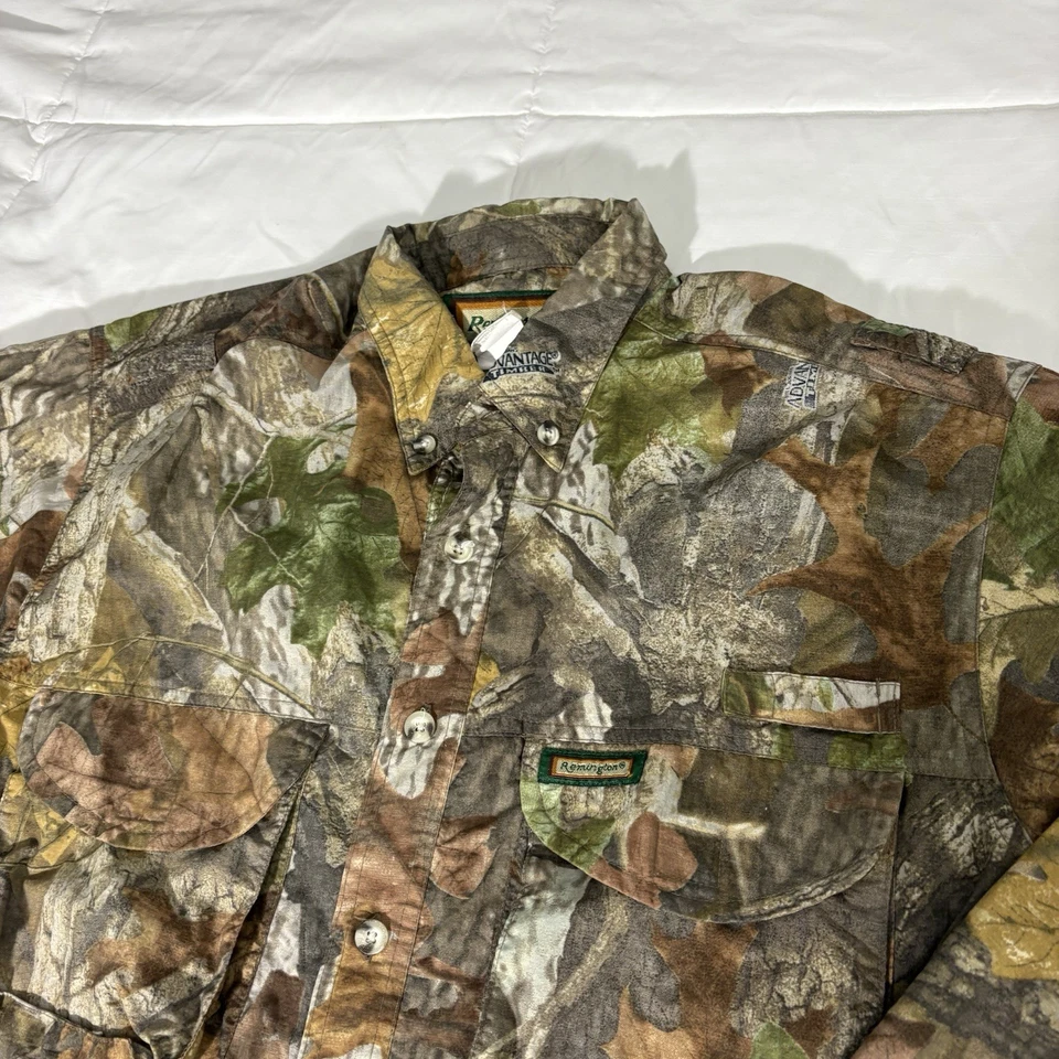 Vtg Remington Bill Jordan Camouflage Hunting Shirt Bottom Down Men’s Large Camo - Image 2 of 4