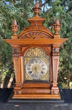 Antique C 1885 Junghans Bracket Mantle Clock - DOUBLE CHIME - ALL ORIGINAL