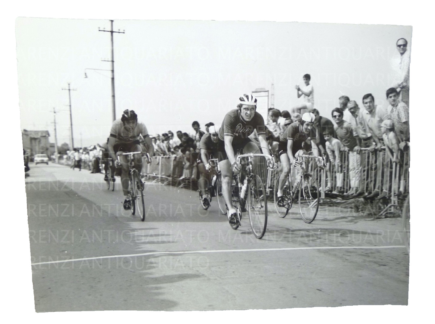 FOTO VINTAGE CICLISMO BRESCIA CREMONA  BICI DA CORSA SPONSOR FULMINE 24X18