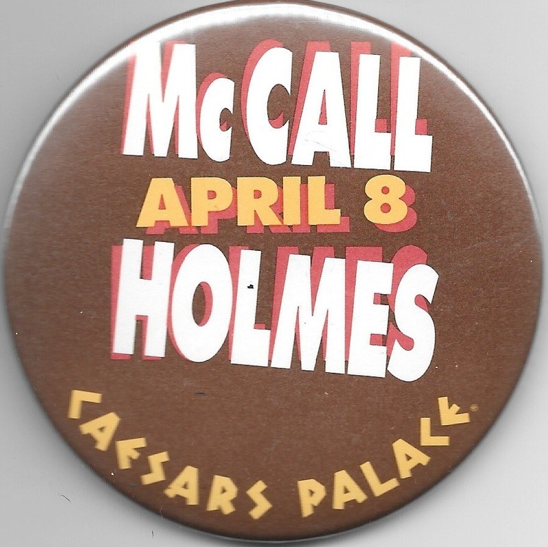 McCall vs. Holmes Caesars Palace Boxing WBC Championship Sports Pin
