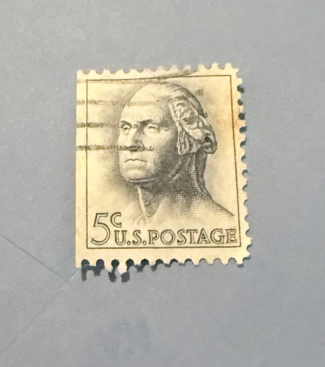 5¢ U.S. POSTAGE ジョージ・ワシントン 使用済み切手 ジョージワシントン5セントブルー米国郵便1962年使用済切手 【公式通販】