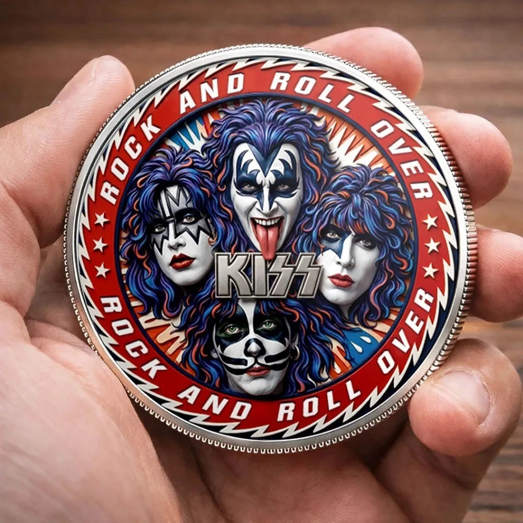 KISS Rock and Roll Over Commemorative Coin - Gold Plated Band Memorabilia Gift