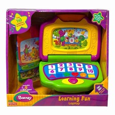Rare 2002 Fisher Price Barney Learning Fun Laptop New Open Box Electronic Toy