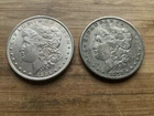 US Morgan Silver Dollars 2 coins circulated details Pre 1904 Lot S3