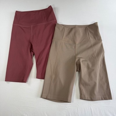 2-Girlfriend Collective High Rise Bike Shorts Bundle XS Mauve Taupe