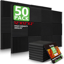50 Pack Acoustic Foam Panels,2"X 12" X 12"Sound Proof Foam Panelshigh Density So