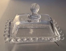 Vintage Imperial Candlewick  Mini  4" Covered Butter Dish w/ Beaded Edge