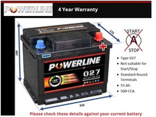 Battery fits PEUGEOT 2008 RCZ 207 3008 5008 205 BIPPER 1007 027 500A New
