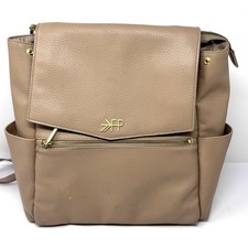 Freshly Picked Classic Diaper Bag Backpack Vegan Leather Nude Beige Large