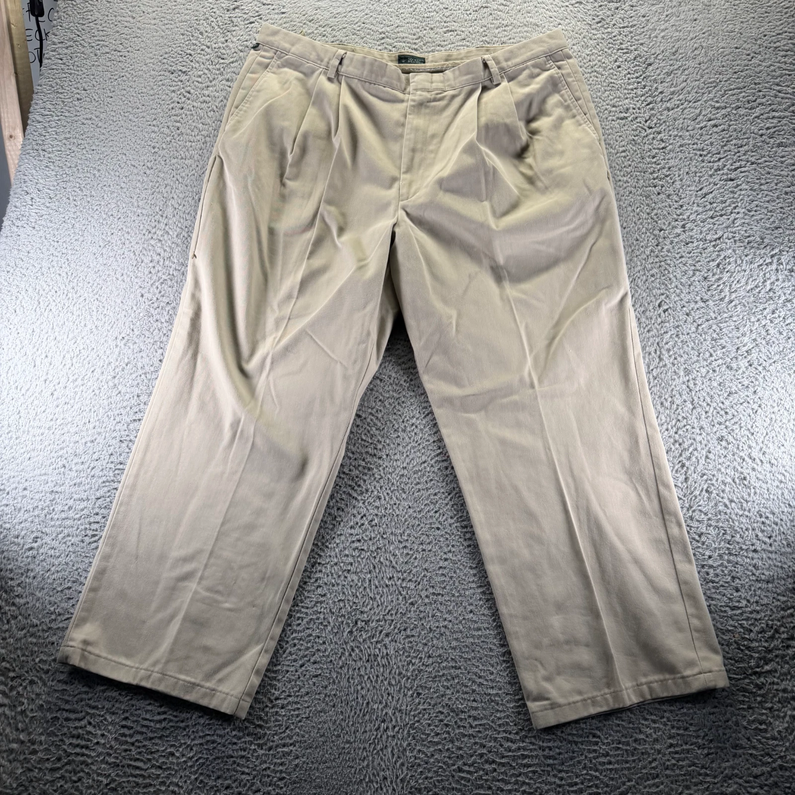 Dockers Recode Pant Mens 39x28 Brown Cotton Dress Pleated Straight Formal Career