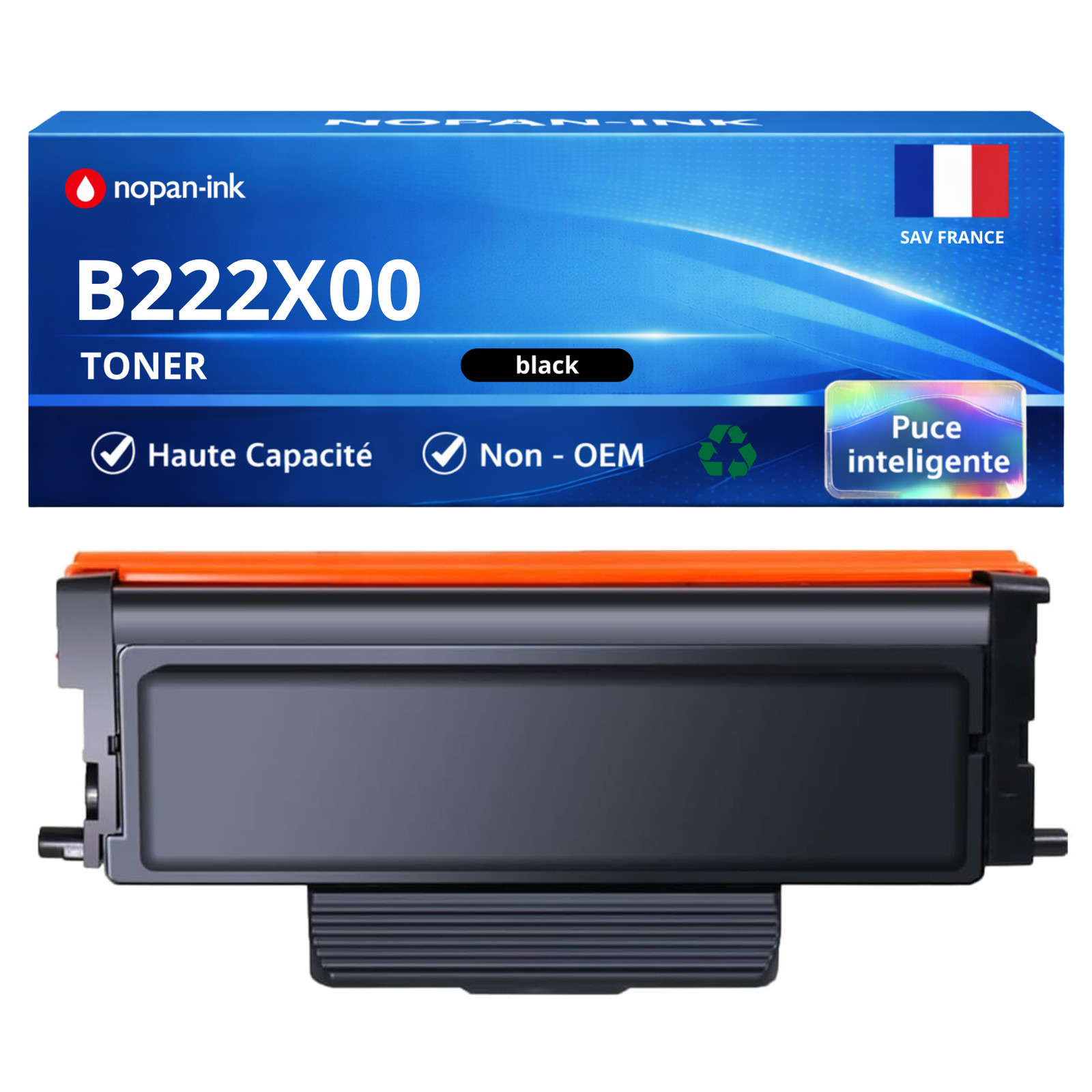 Toner compatible Lexmark B222X00 de qualité supérieure noir intense