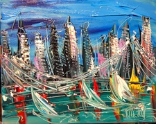 LANDSCAPE IMPRESSIONIST   Abstract Modern CANVAS Original Oil Painting frhi