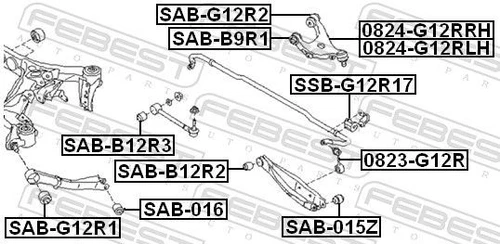Febest Lagerung, Stabilisator SSB-G12R14 passend für SUBARU - Bild 2 von 2