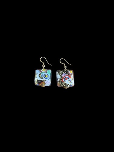 Murano glass millefiori earrings