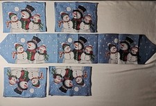 Tapestry Snowman Table Runner with 4 Placemats