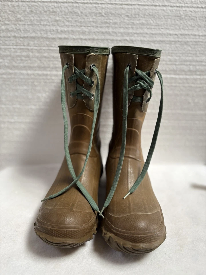 Vtg Northerner Insulated Rubber Boots Size 9  Lace Up Union Made In USA Tactical - Image 2 of 4
